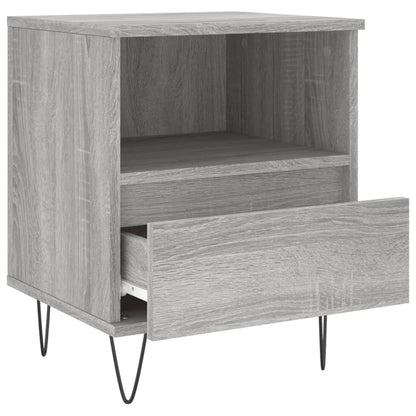 Nachtkastje 40X35X50 Cm Bewerkt Hout Eikenkleurig 1 Grijs sonoma