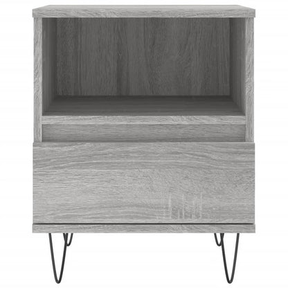 Nachtkastje 40X35X50 Cm Bewerkt Hout Eikenkleurig 1 Grijs sonoma