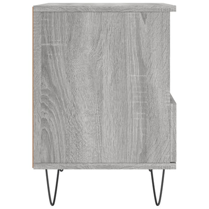 Nachtkastje 40X35X50 Cm Bewerkt Hout Eikenkleurig 1 Grijs sonoma