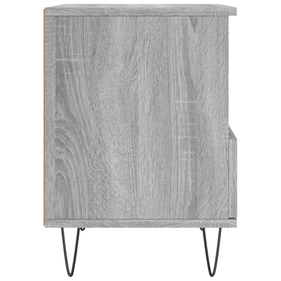 Nachtkastje 40X35X50 Cm Bewerkt Hout Eikenkleurig 1 Grijs sonoma