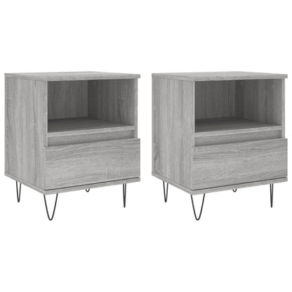 Nachtkastjes 2 St 40X35X50 Cm Bewerkt Hout Grijs Sonoma Eiken