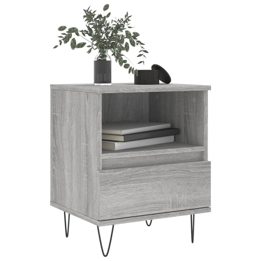 Nachtkastjes 2 St 40X35X50 Cm Bewerkt Hout Grijs Sonoma Eiken