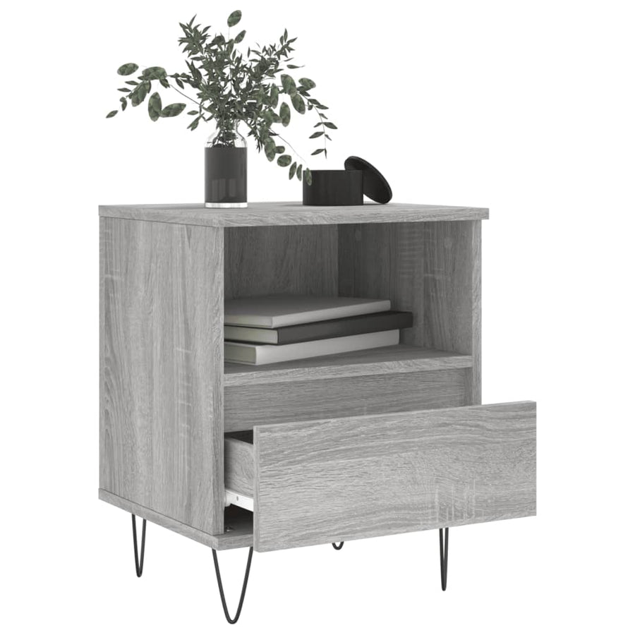 Nachtkastjes 2 St 40X35X50 Cm Bewerkt Hout Grijs Sonoma Eiken
