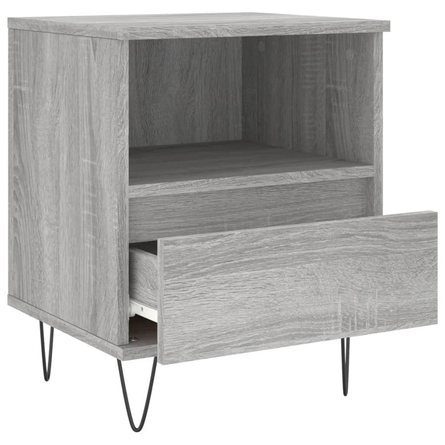 Nachtkastjes 2 St 40X35X50 Cm Bewerkt Hout Grijs Sonoma Eiken