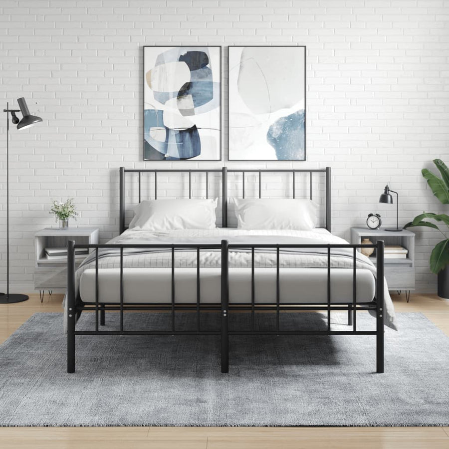 Nachtkastjes 2 St 40X35X50 Cm Bewerkt Hout Grijs Sonoma Eiken