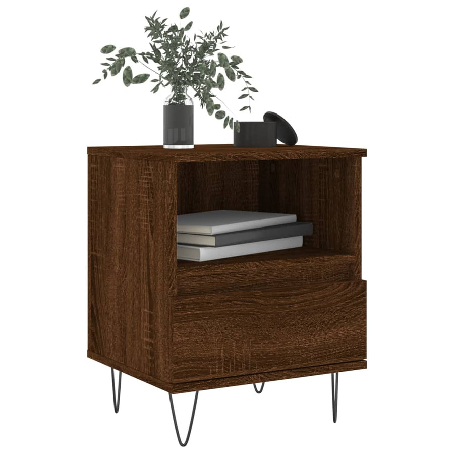 Nachtkastjes 2 St 40X35X50 Cm Bewerkt Hout Bruin Eikenkleur