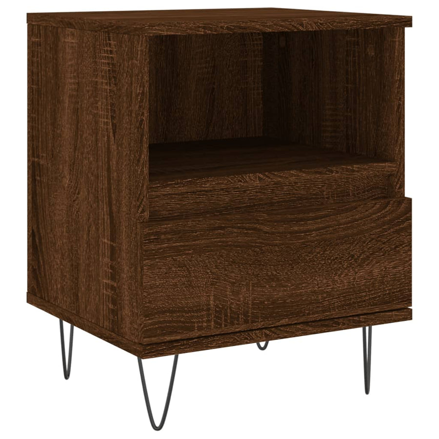 Nachtkastjes 2 St 40X35X50 Cm Bewerkt Hout Bruin Eikenkleur