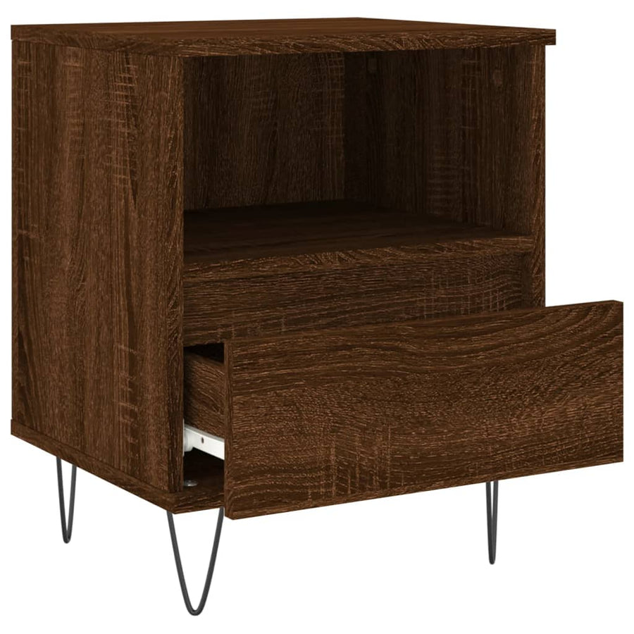 Nachtkastjes 2 St 40X35X50 Cm Bewerkt Hout Bruin Eikenkleur