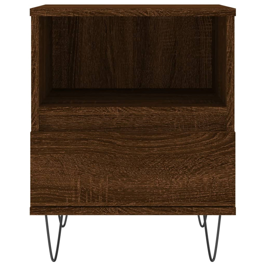 Nachtkastjes 2 St 40X35X50 Cm Bewerkt Hout Bruin Eikenkleur