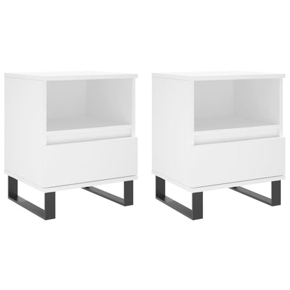 Nachtkastjes 2 St 40X35X50 Cm Bewerkt Hout Wit