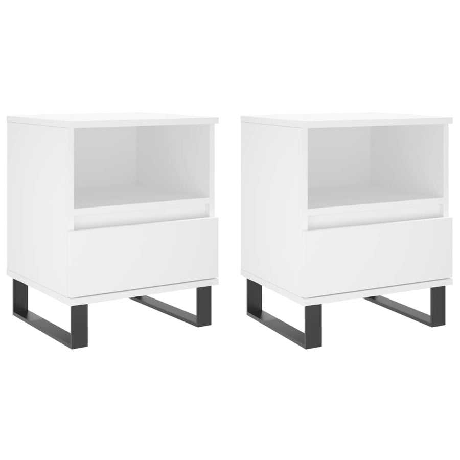 Nachtkastjes 2 St 40X35X50 Cm Bewerkt Hout Wit