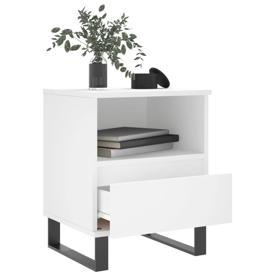 Nachtkastjes 2 St 40X35X50 Cm Bewerkt Hout Wit