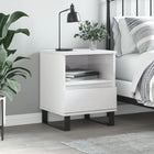 Nightstand 40x35x50 cm treated wood high gloss white