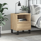 Nachtkastje 40x35x50 cm bewerkt hout sonoma eiken