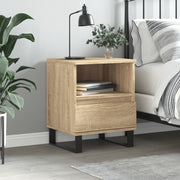 Nachtkastje 40x35x50 cm bewerkt hout sonoma eiken