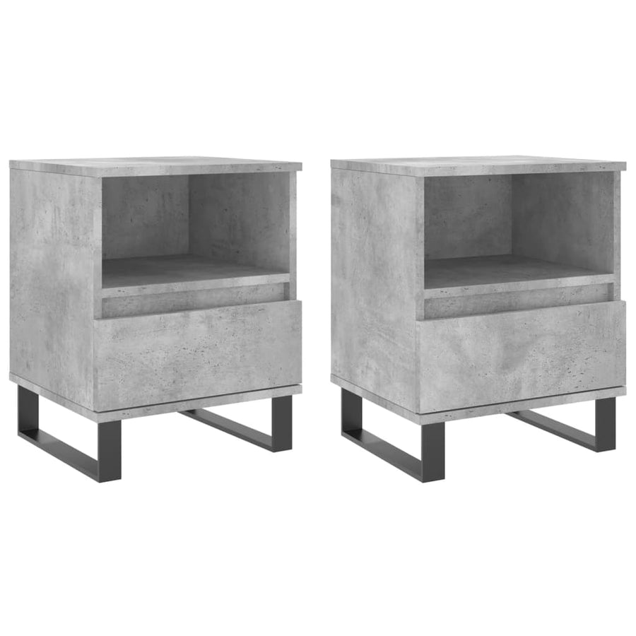Nachtkastjes 40X35X50 Cm Bewerkt Hout 2 Betongrijs