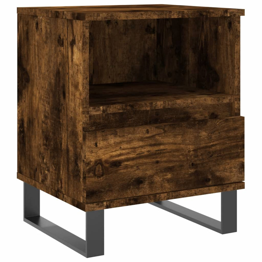 Nachtkastje 40X35X50 Cm Bewerkt Hout Gerookt Eikenkleurig