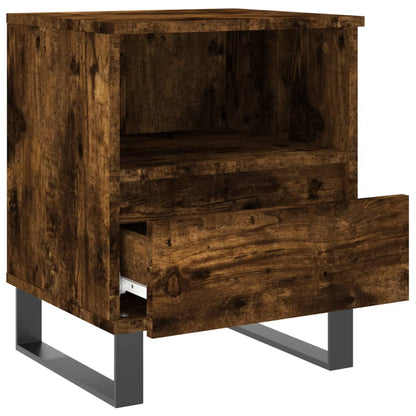 Nachtkastje 40X35X50 Cm Bewerkt Hout Gerookt Eikenkleurig