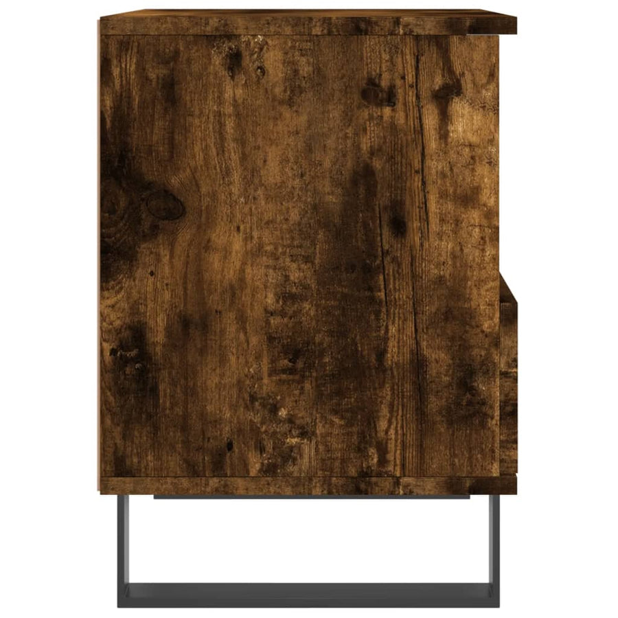 Nachtkastje 40X35X50 Cm Bewerkt Hout Gerookt Eikenkleurig