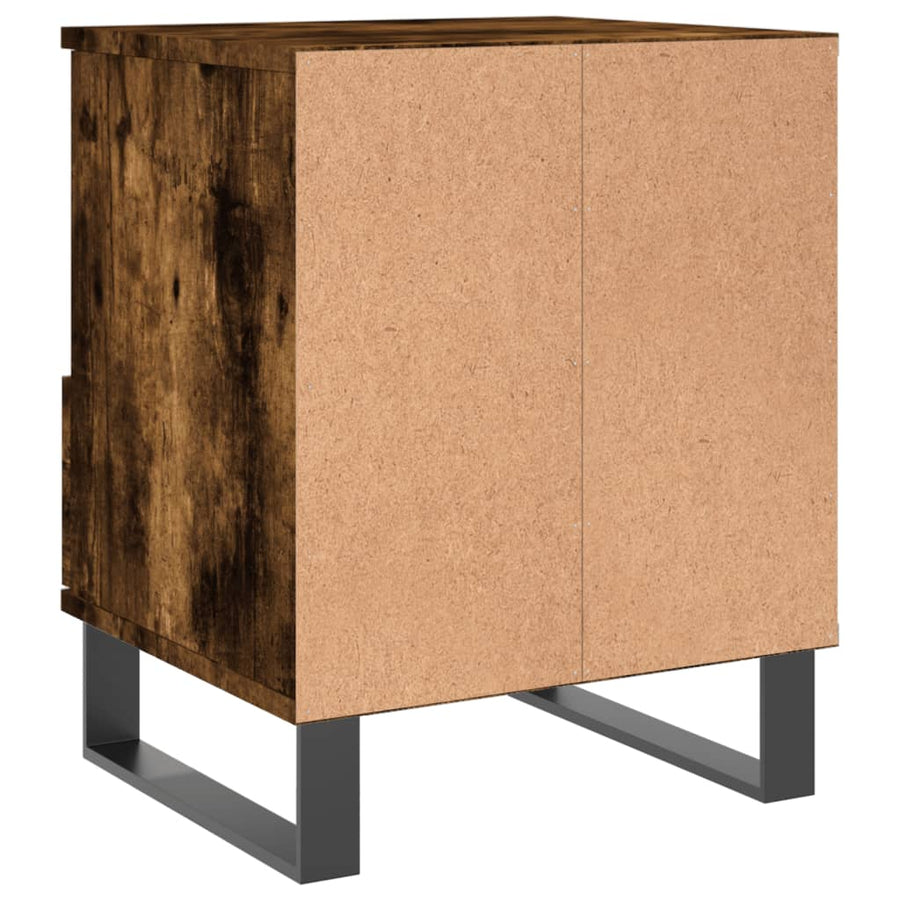 Nachtkastje 40X35X50 Cm Bewerkt Hout Gerookt Eikenkleurig