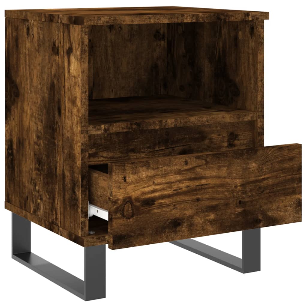 Nachtkastjes 40X35X50 Cm Bewerkt Hout Kleurig 2 Gerookt eiken