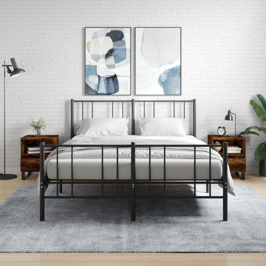 Nachtkastjes 40X35X50 Cm Bewerkt Hout Kleurig 2 Gerookt eiken