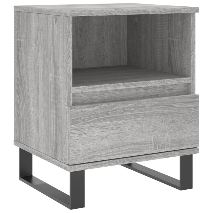 Nachtkastje 40X35X50 Cm Bewerkt Hout Grijs Sonoma Eikenkleurig