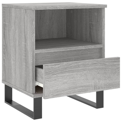 Nachtkastje 40X35X50 Cm Bewerkt Hout Grijs Sonoma Eikenkleurig