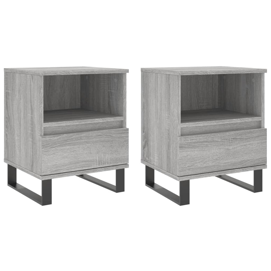 Nachtkastjes 2 St 40X35X50 Cm Bewerkt Hout Grijs Sonoma Eiken