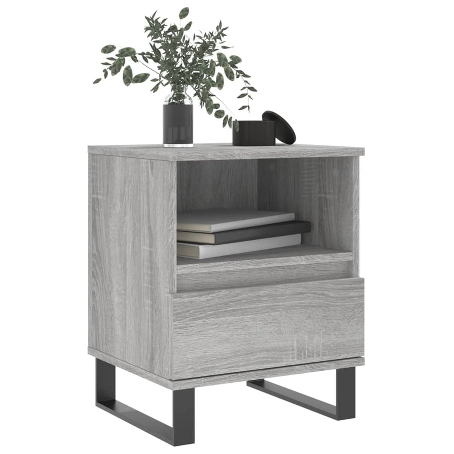Nachtkastjes 2 St 40X35X50 Cm Bewerkt Hout Grijs Sonoma Eiken