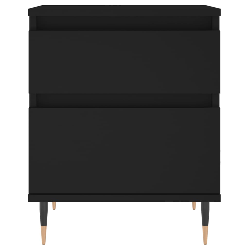 Nachtkastjes 2 St 40X35X50 Cm Bewerkt Hout Zwart