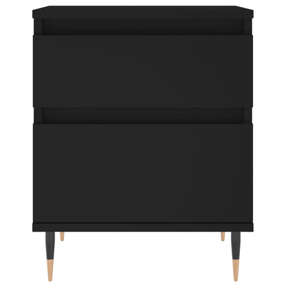 Nachtkastjes 2 St 40X35X50 Cm Bewerkt Hout Zwart