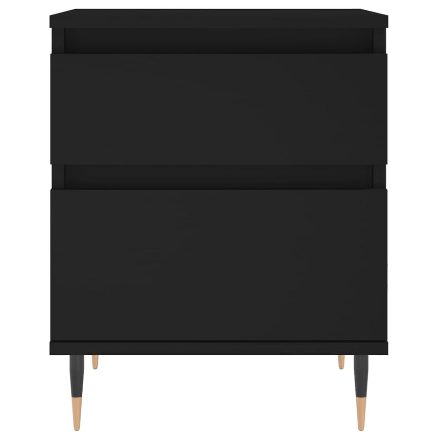 Nachtkastjes 2 St 40X35X50 Cm Bewerkt Hout Zwart
