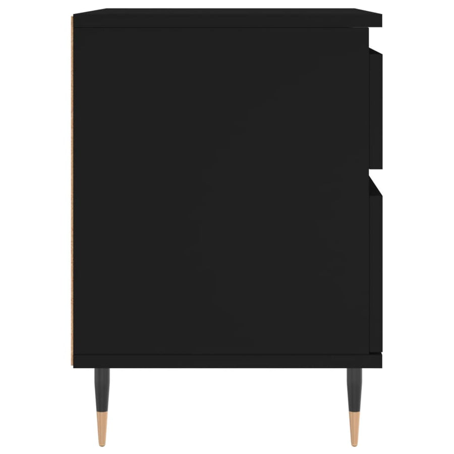 Nachtkastjes 2 St 40X35X50 Cm Bewerkt Hout Zwart