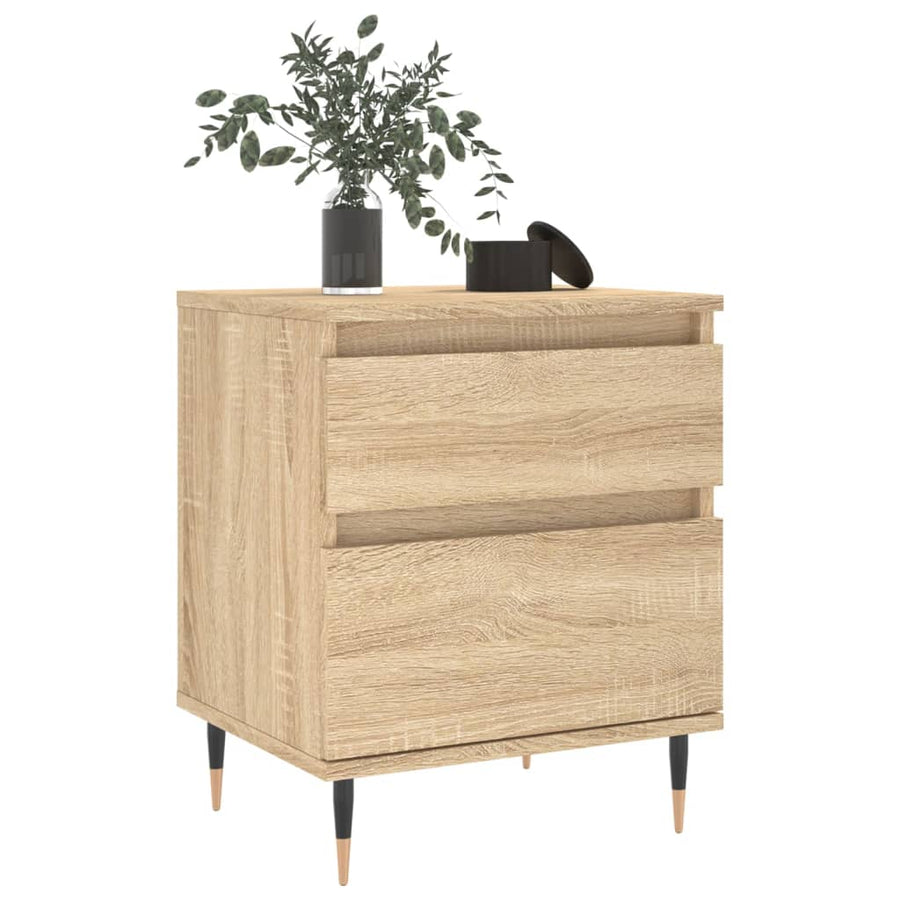 Nachtkastje 40x35x50 cm bewerkt hout sonoma eikenkleurig