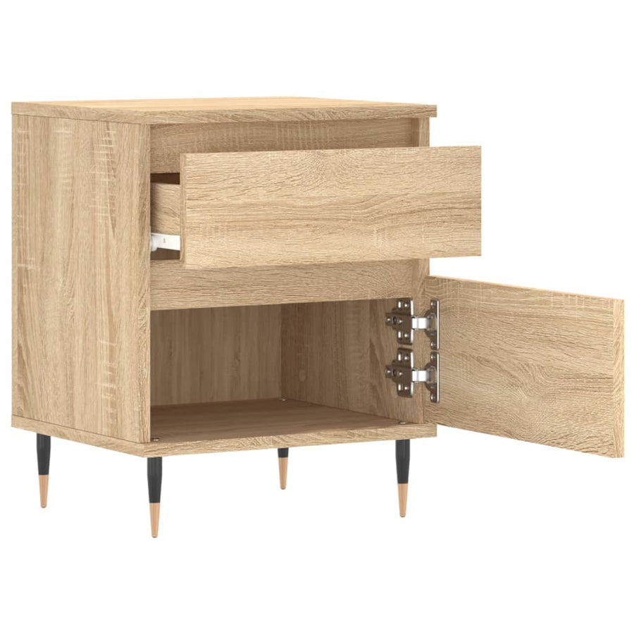 Nachtkastje 40x35x50 cm bewerkt hout sonoma eikenkleurig