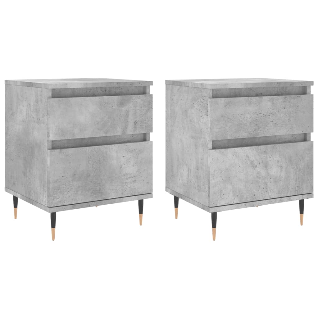 Nachtkastjes 2 st 40x35x50 cm bewerkt hout betongrijs