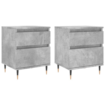 Nachtkastjes 2 st 40x35x50 cm bewerkt hout betongrijs