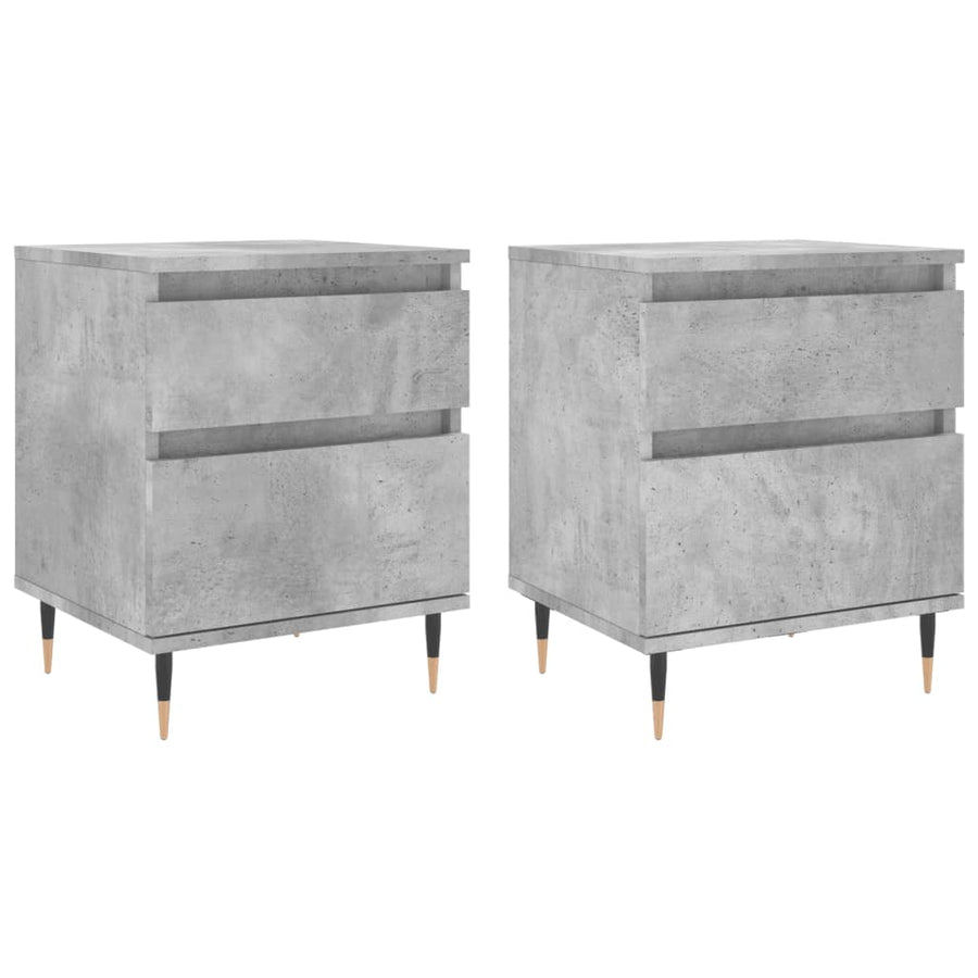 Nachtkastjes 2 st 40x35x50 cm bewerkt hout betongrijs
