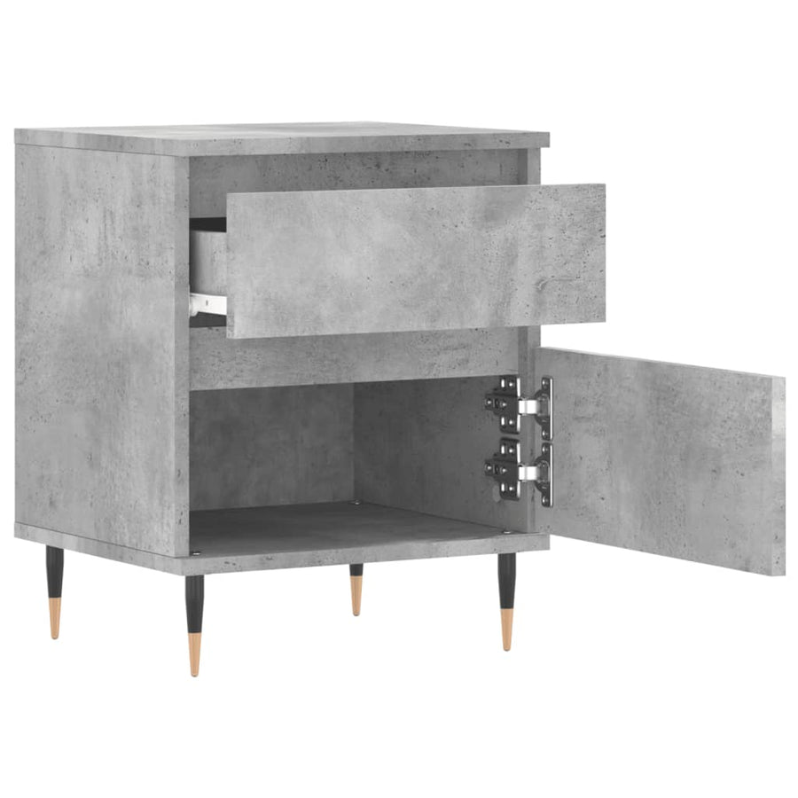 Nachtkastjes 2 st 40x35x50 cm bewerkt hout betongrijs