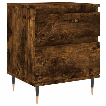 Nachtkastje 40X35X50 Cm Bewerkt Hout Gerookt Eikenkleurig