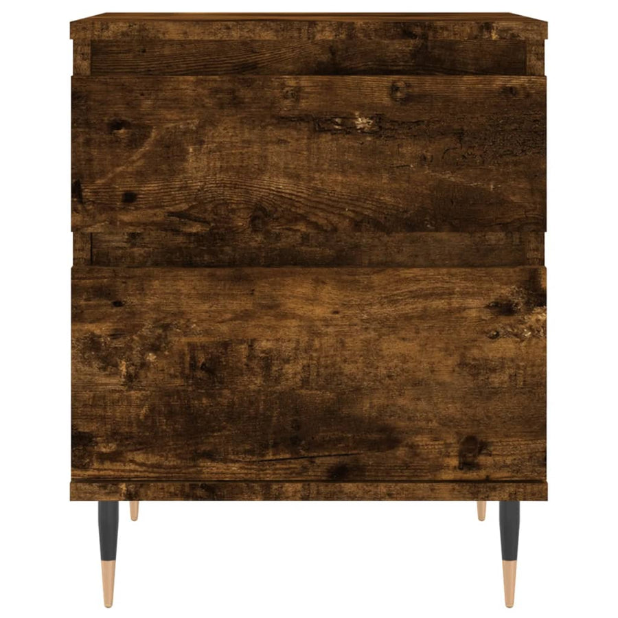Nachtkastje 40X35X50 Cm Bewerkt Hout Gerookt Eikenkleurig