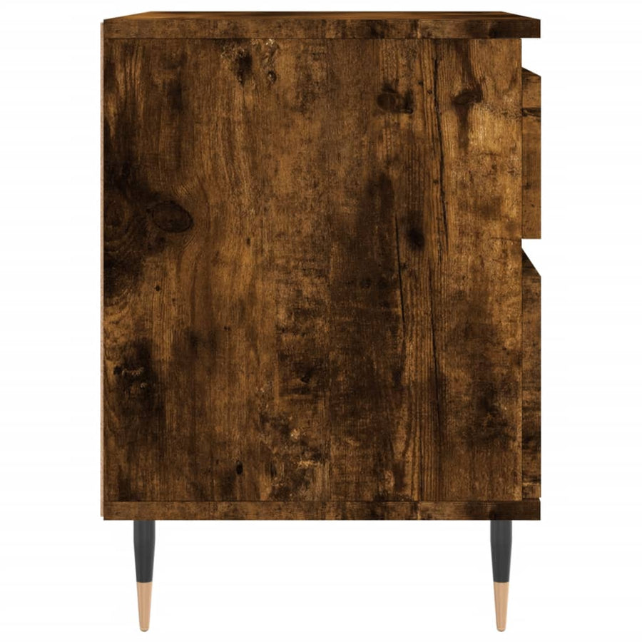Nachtkastjes 2 St 40X35X50 Cm Bewerkt Hout Gerookt Eikenkleurig