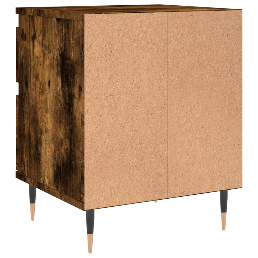 Nachtkastjes 2 St 40X35X50 Cm Bewerkt Hout Gerookt Eikenkleurig