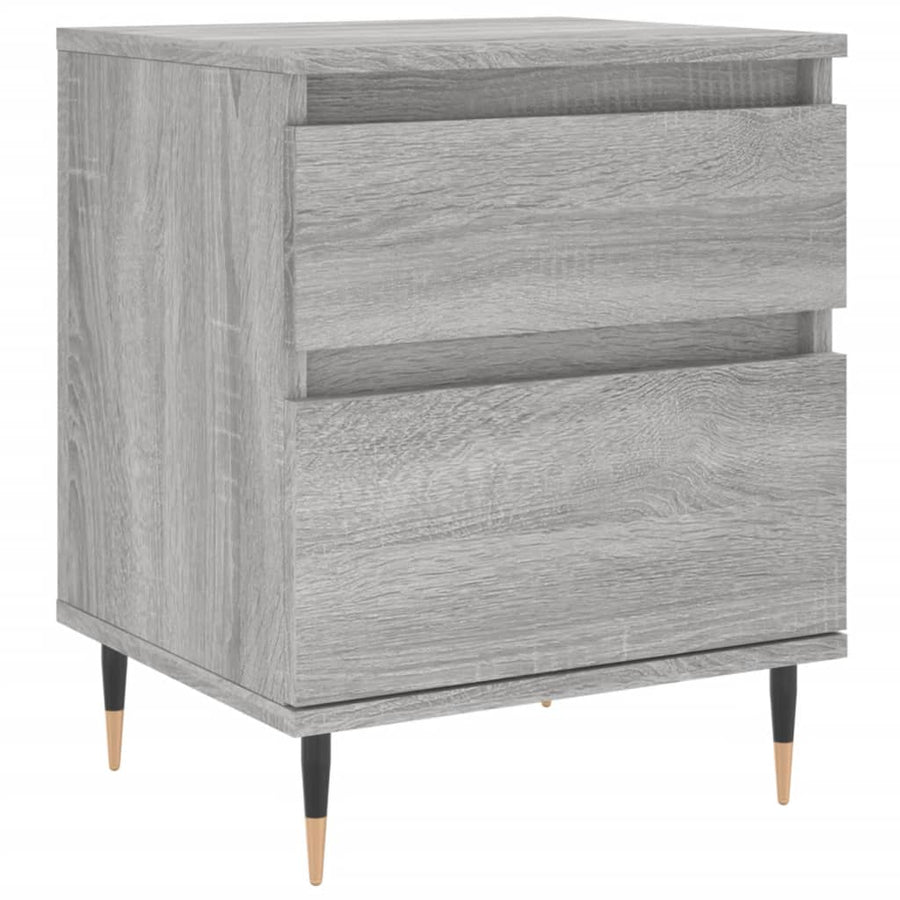Nachtkastje 40X35X50 Cm Bewerkt Hout Eikenkleurig 1 Grijs sonoma
