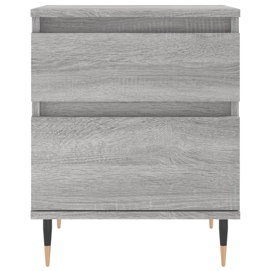 Nachtkastje 40X35X50 Cm Bewerkt Hout Eikenkleurig 1 Grijs sonoma