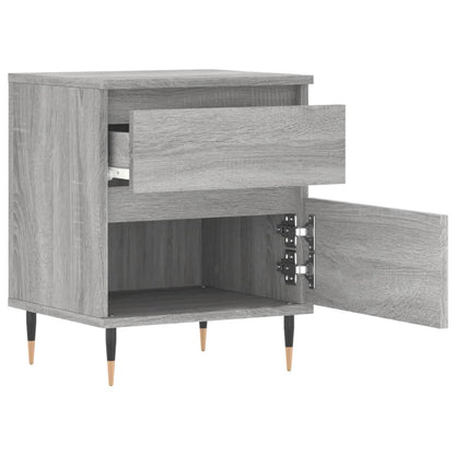 Nachtkastje 40X35X50 Cm Bewerkt Hout Eikenkleurig 1 Grijs sonoma