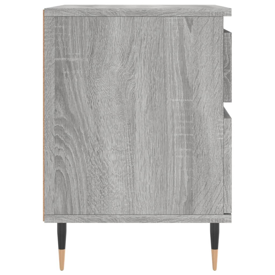 Nachtkastje 40X35X50 Cm Bewerkt Hout Eikenkleurig 1 Grijs sonoma