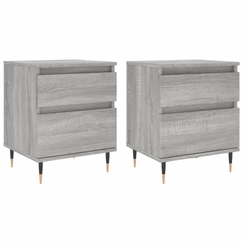 Nachtkastjes 2 St 40X35X50 Cm Bewerkt Hout Grijs Sonoma Eiken