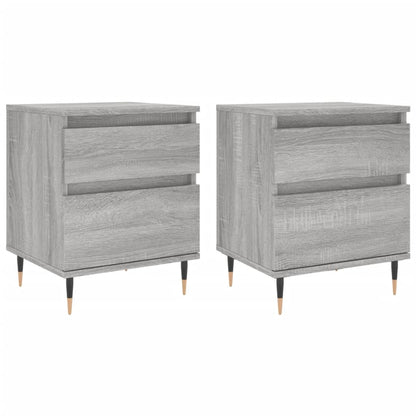 Nachtkastjes 2 St 40X35X50 Cm Bewerkt Hout Grijs Sonoma Eiken